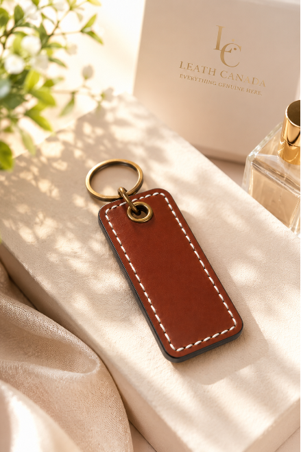 Leather Scent Pod Keychain