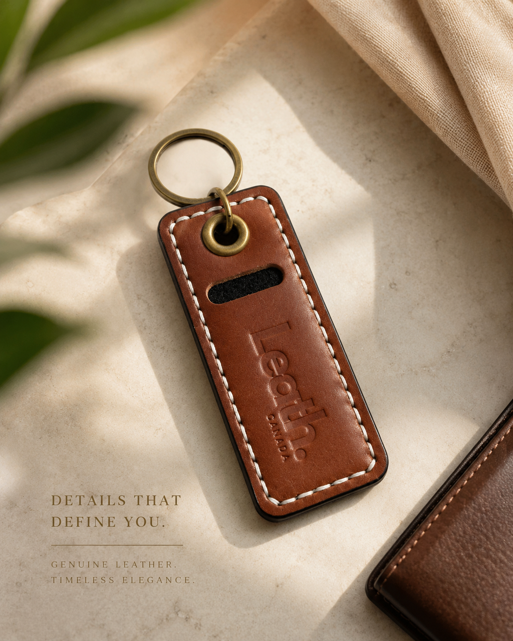 Leather Scent Pod Keychain
