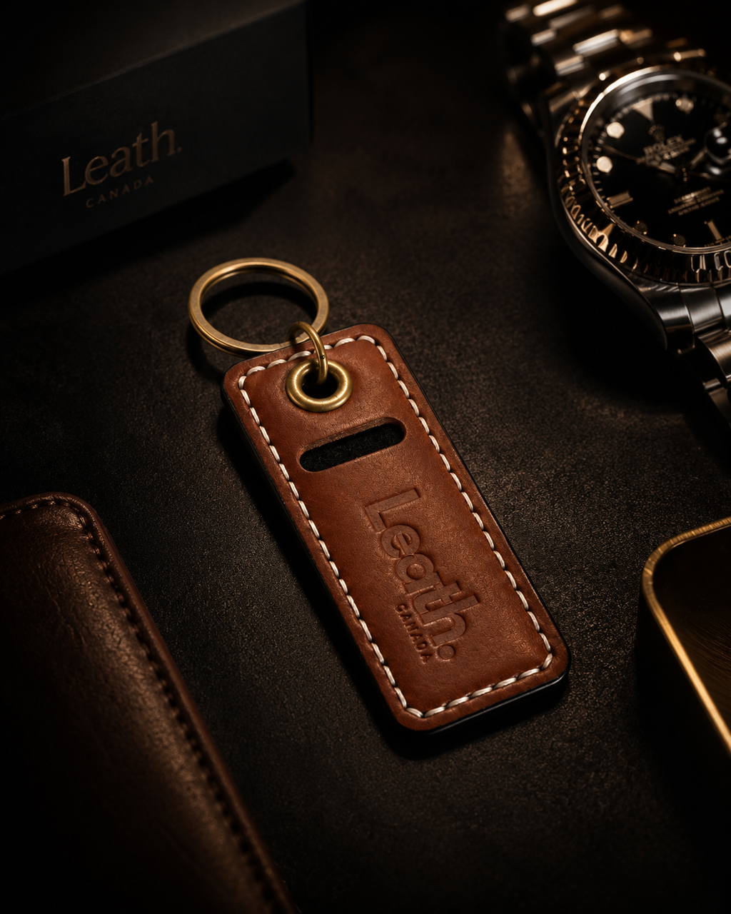 Leather Scent Pod Keychain