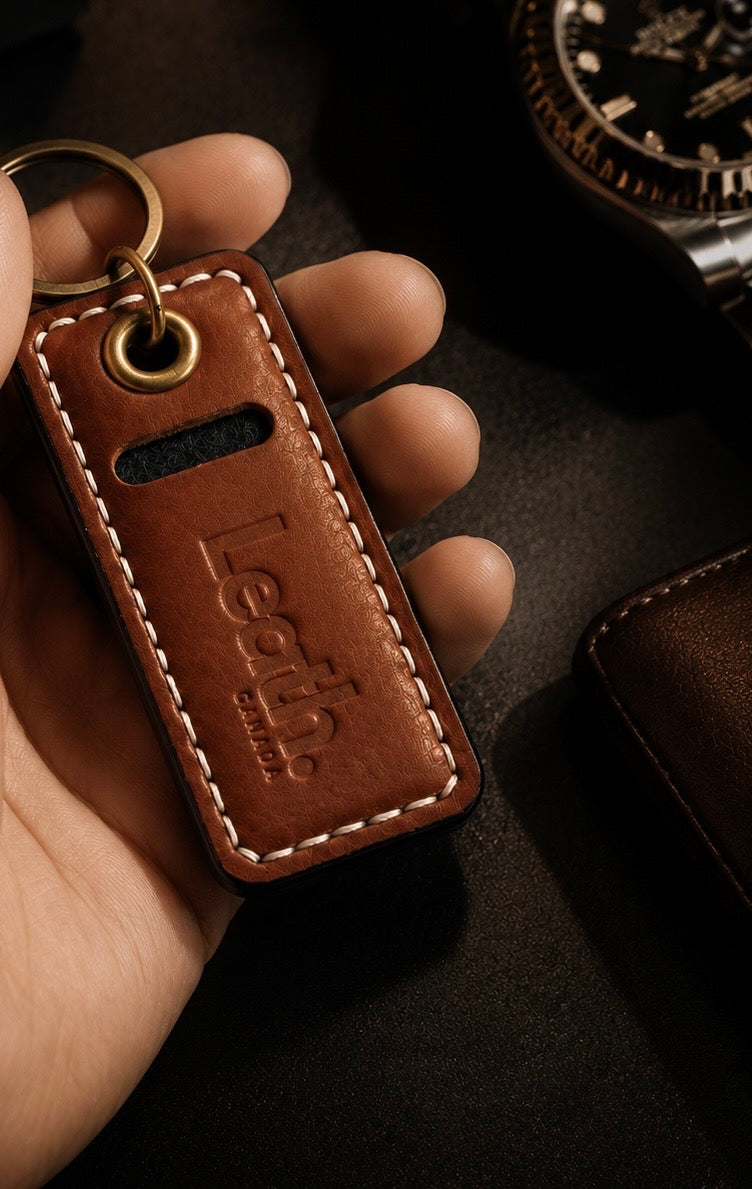 Leather Scent Pod Keychain