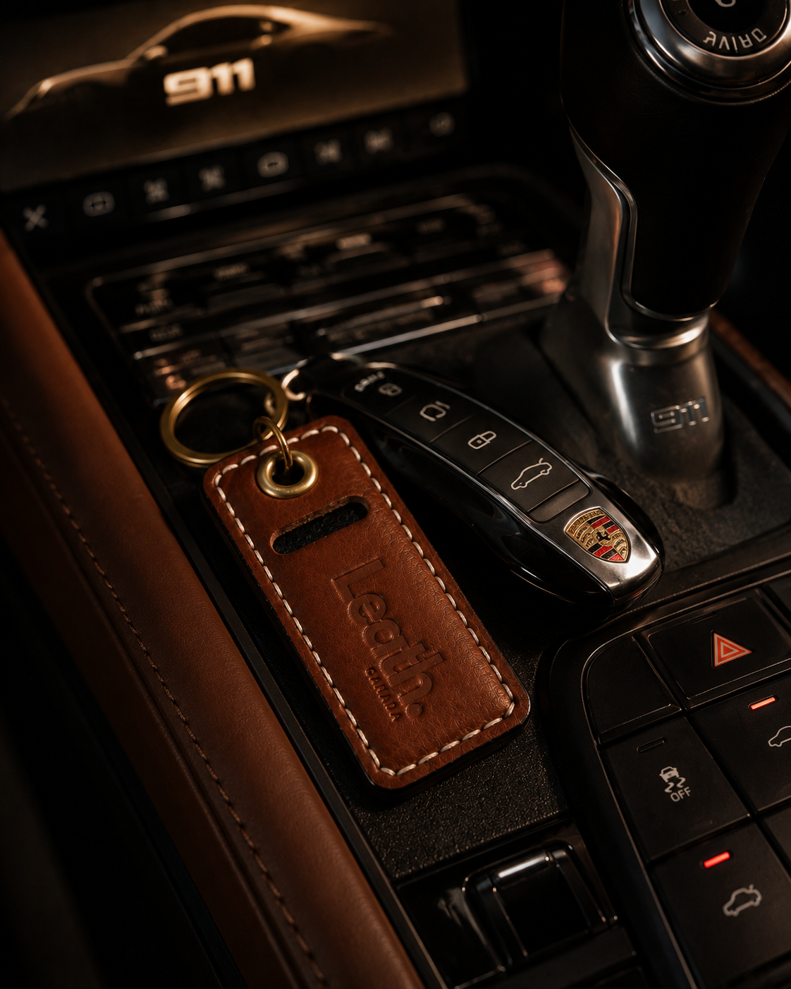 Leather Scent Pod Keychain