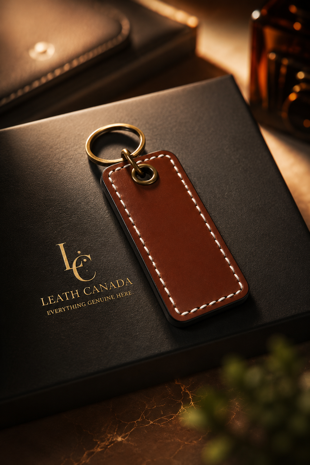Leather Scent Pod Keychain