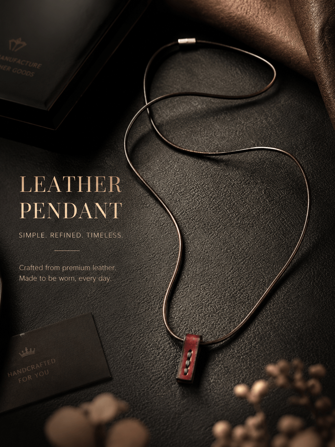 Leather Pendant Single Stitched